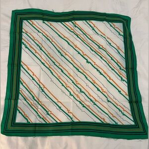 Green and Orange Striped Scarf